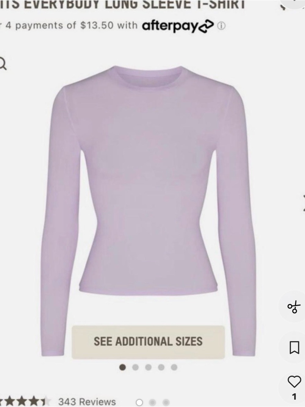 SKIMS Lavender Long-Sleeve Crewneck Top